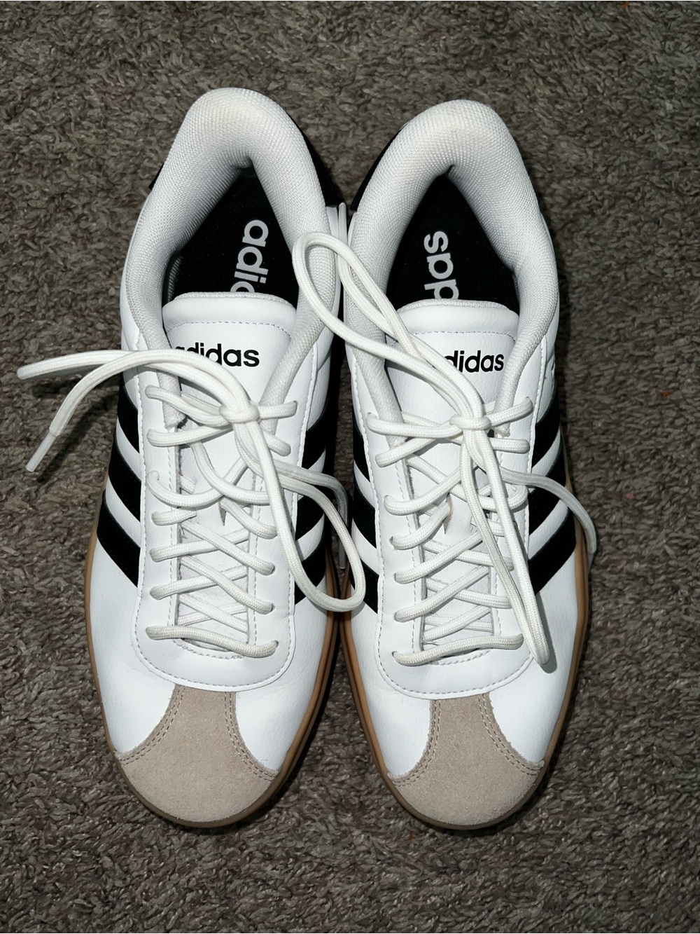 adidas VL Court Bold Platform Sneakers w/ Gum Sole size 8 white w/ black stripes - Picture 7 of 9